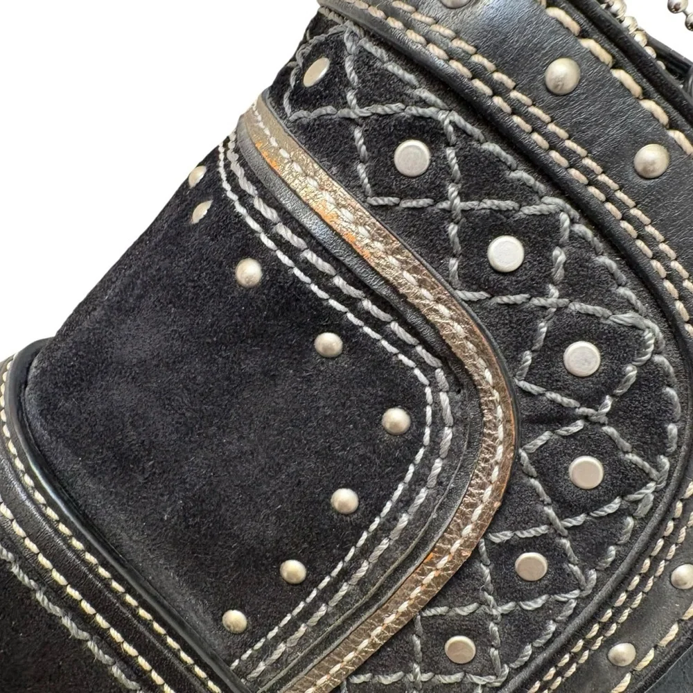 Coach signature black leather suede soho hobo bag vintage Y2K rare